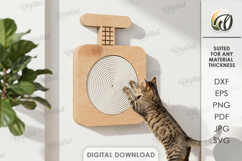 Cat Scratching Board Laser Cut. Wall Cat Scratcher SVG Product Image 1