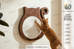 Cat Scratching Board Laser Cut. Wall Cat Scratcher SVG Product Image 1
