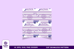 cat seamless pattern-animal-digital paper-scrapbook-wrapping-fabric-textile-repeat pattern