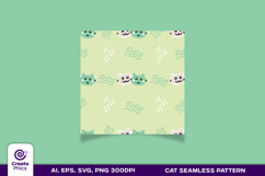 cat seamless pattern-animal-digital paper-scrapbook-wrapping-fabric-textile-repeat pattern