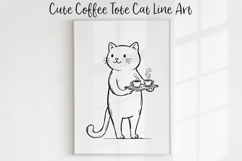 Cute Cat Line Art SVG PNG, Funny Cat Clipart, Minimal Cat. Product Image 1