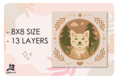 Cute Cat Animal Colored Shadow box SVG Papercut template Product Image 2