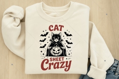 Cat Sheet Crazy SVG PNG, Funny Spooky Cat SVG, Retro Product Image 3