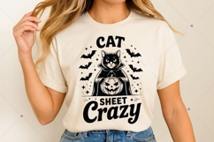 Cat Sheet Crazy SVG PNG, Funny Spooky Cat SVG, Retro Product Image 7