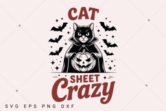 Cat Sheet Crazy SVG PNG, Funny Spooky Cat SVG, Retro Product Image 8