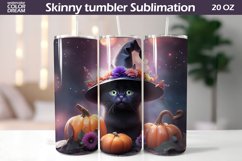 Cat Halloween Tumbler Wrap | Halloween Skinny Tumbler Product Image 1