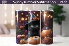 Black Cat Halloween Tumbler Wrap | Halloween Tumbler Product Image 1