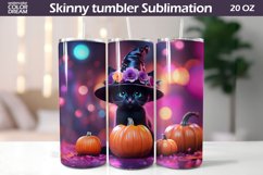 Cat Halloween Tumbler Wrap | Halloween Tumbler Sublimation Product Image 1