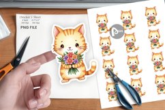 Cat Spring Bouquet Sticker Product Image 1