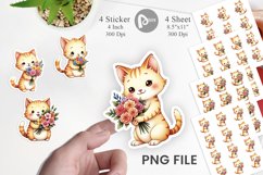 Cat Spring Bouquet Sticker Product Image 1
