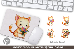 Mouse Pad Cat Spring Bouquet Product Image 1