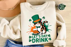 Cat St Patrick's Day PNG, Funny Cat PNG Sublimation Product Image 2