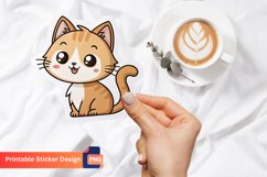 Cat Sticker, Cartoon Cat Sticker, Funny Cat Sticker Product Image 1