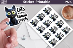 Funny Cat Quote Sticker Printable | Cute Cat Sticker Product Image 1