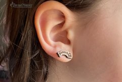 Cat Stud Earrings Laser Cut Design Product Image 3