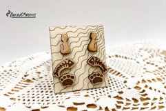 Cat Stud Earrings Laser Cut Design Product Image 4
