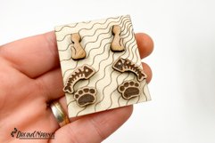 Cat Stud Earrings Laser Cut Design Product Image 2