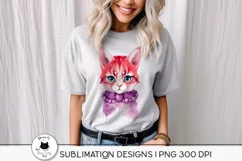 dressed cat png design shown on a t-shirt