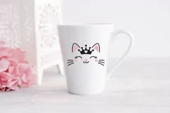 Cute cat face svg, crown svg, queen svg, princess svg, cat princess svg, cat svg, cute cat svg, cat face svg, kitty svg