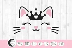 Cute cat face svg, crown svg, queen svg, princess svg, cat princess svg, cat svg, cute cat svg, cat face svg, kitty svg