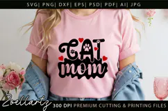 Cat Mom SVG Pet Love Heart SVG Paw Print SVG Mothers Day SVG Product Image 3