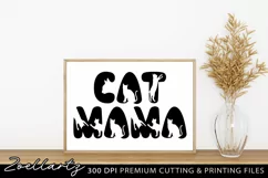 Cat Mama SVG PNG EPS DXF Paw Prints Cat Farmhouse Sign SVG Product Image 1