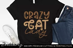 Crazy Cat Lady SVG PNG EPS DXF Paw Prints SVG Cat Mom SVG Product Image 1