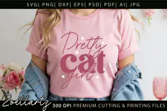 Cat Girl SVG Cut Files Love Heart Paw Prints SVG Cat Mom SVG Product Image 4