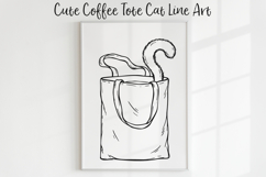 Cute Cat Line Art SVG PNG, Funny Cat Clipart, Minimal Cat. Product Image 1