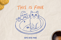 Funny Cat SVG PNG, Sarcastic Quote, Hand Drawn Cat Clipart. Product Image 1