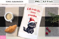 Cats Make Life More Pawsitive|Christmasr Kitchen Towel Product Image 1