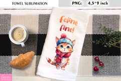 Feline Fine|Christmas Watercolor Cat Kitchen Towel Product Image 1
