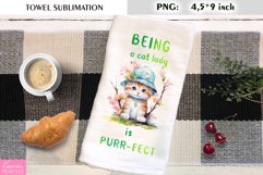 Being a Cat Lady Is Purr-Fect|Watercolor Kitchen Towel Product Image 1