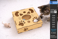 Cat Toy Maze Laser Cut | Interactive Cat Ball Game | Pet SVG Product Image 1