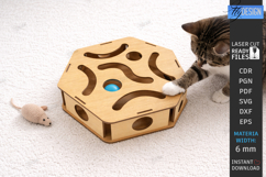 Cat Toy Maze Laser Cut | Interactive Cat Ball Game | Pet SVG Product Image 1