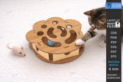 Cat Toy Maze Laser Cut | Interactive Cat Ball Game | Pet SVG Product Image 1