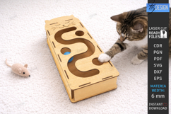 Cat Toy Maze Laser Cut | Interactive Cat Ball Game | Pet SVG Product Image 1