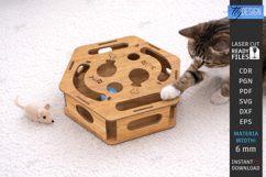 Cat Toy Maze Laser Cut | Interactive Cat Ball Game | Pet SVG Product Image 1
