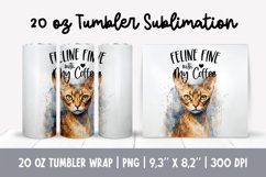 Cat Mom 20 Oz Skinny Tumbler Wrap Sublimation Abyssinian Product Image 1