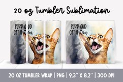 Cat Mom 20 Oz Skinny Tumbler Wrap Sublimation Abyssinian Product Image 1