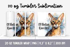 Cat Mom 20 Oz Skinny Tumbler Wrap Sublimation Abyssinian Product Image 1