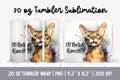 Cat Mom 20 Oz Skinny Tumbler Wrap Sublimation Abyssinian Product Image 1