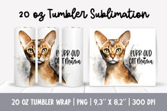 Cat Mom 20 Oz Skinny Tumbler Wrap Sublimation Abyssinian Product Image 1