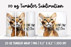 Cat Mom 20 Oz Skinny Tumbler Wrap Sublimation Abyssinian Product Image 1
