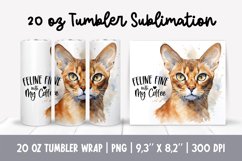Cat Mom 20 Oz Skinny Tumbler Wrap Sublimation Abyssinian Product Image 1