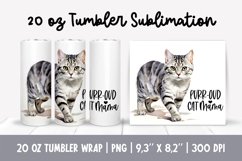 Cat Mom 20 Oz Skinny Tumbler Wrap Sublimation British Product Image 1
