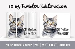 Cat Mom 20 Oz Skinny Tumbler Wrap Sublimation British Product Image 1