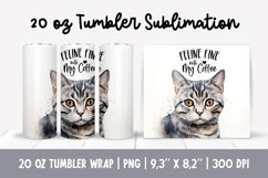 Cat Mom 20 Oz Skinny Tumbler Wrap Sublimation British Product Image 1
