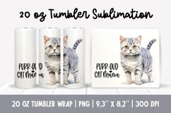 Cat Mom 20 Oz Skinny Tumbler Wrap Sublimation British Product Image 1