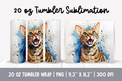 Cat Mom 20 Oz Skinny Tumbler Wrap Sublimation Bengal Product Image 1